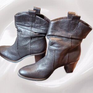 Circa Joan David CJ KIRSTIN Leather Women Ankle Boots with Heel Dark Brown - 7M